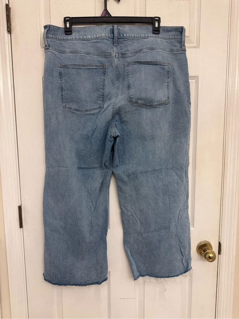 J.Crew Wide Leg Crop Jeans | Size 35 | Raw Hem Light Wash